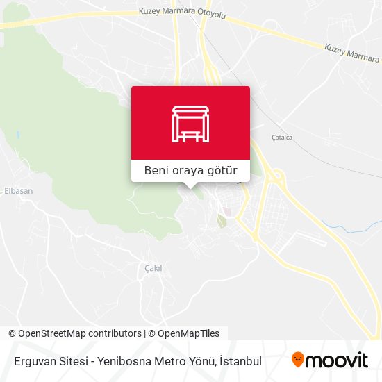 Erguvan Sitesi - Yenibosna Metro Yönü harita