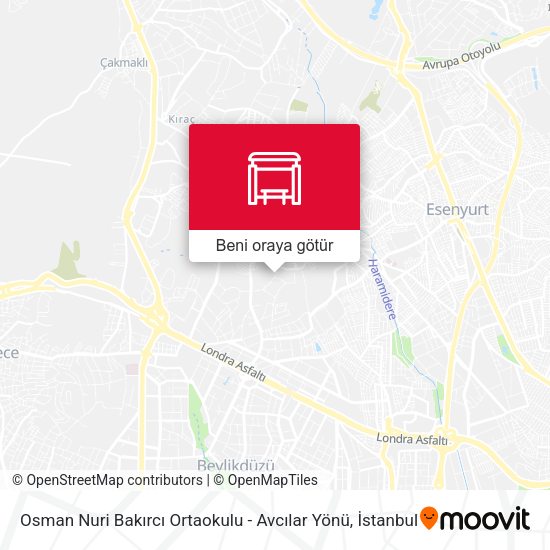 Osman Nuri Bakırcı Ortaokulu - Avcılar Yönü harita