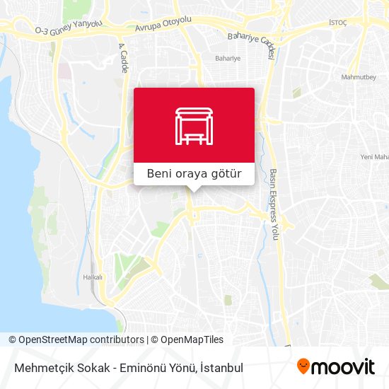 Mehmetçik Sokak - Eminönü Yönü harita