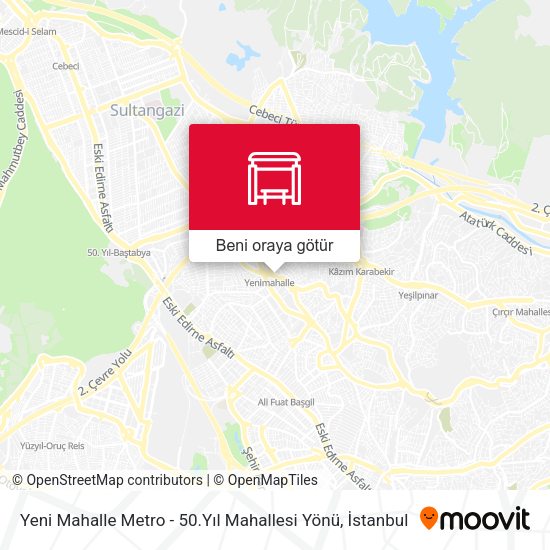 Yeni Mahalle Metro - 50.Yıl Mahallesi Yönü harita