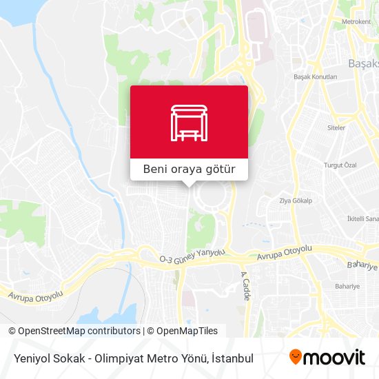 Yeniyol Sokak - Olimpiyat Metro Yönü harita