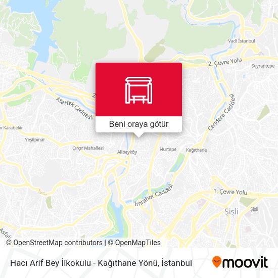 Hacı Arif Bey İlkokulu - Kağıthane Yönü harita