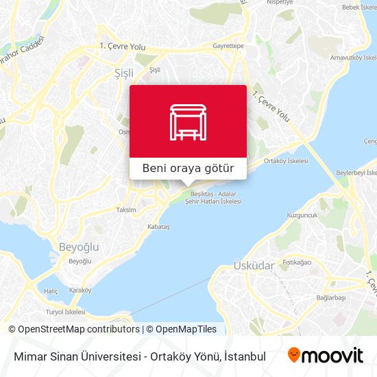 Mimar Sinan Üniversitesi - Ortaköy Yönü harita