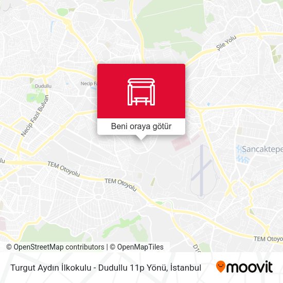 Turgut Aydın İlkokulu - Dudullu 11p Yönü harita
