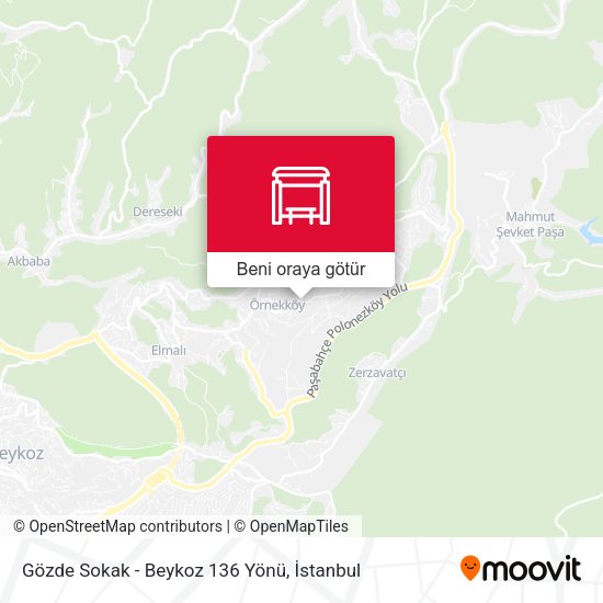 Gözde Sokak - Beykoz 136 Yönü harita