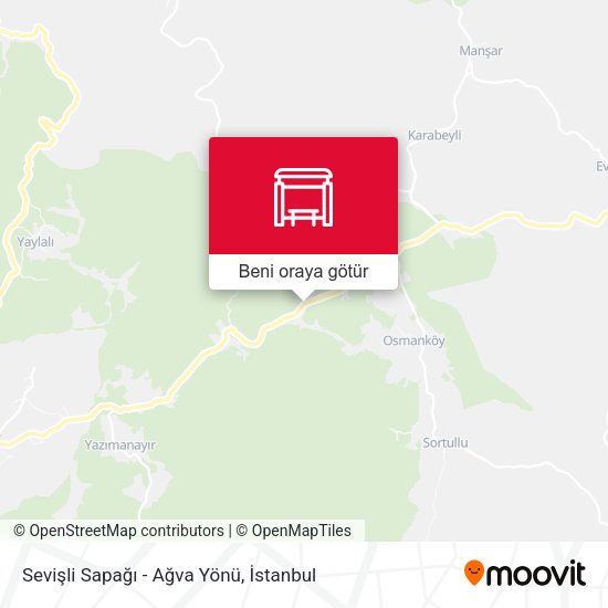 Sevişli Sapağı - Ağva Yönü harita