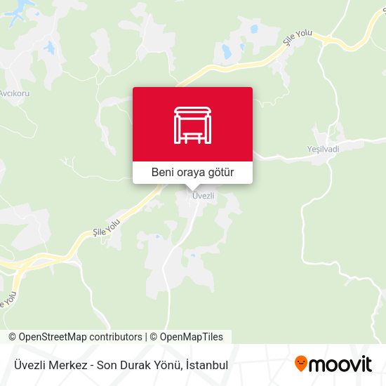 Üvezli Merkez - Son Durak Yönü harita