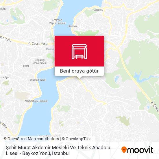 Şehit Murat Akdemir Mesleki Ve Teknik Anadolu Lisesi - Beykoz Yönü harita