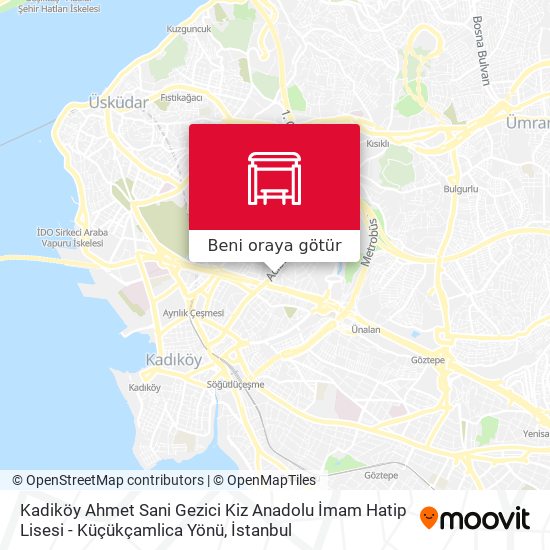 Kadiköy Ahmet Sani Gezici Kiz Anadolu İmam Hatip Lisesi - Küçükçamlica Yönü harita