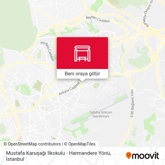 Mustafa Karuşağı İlkokulu - Harmandere Yönü harita