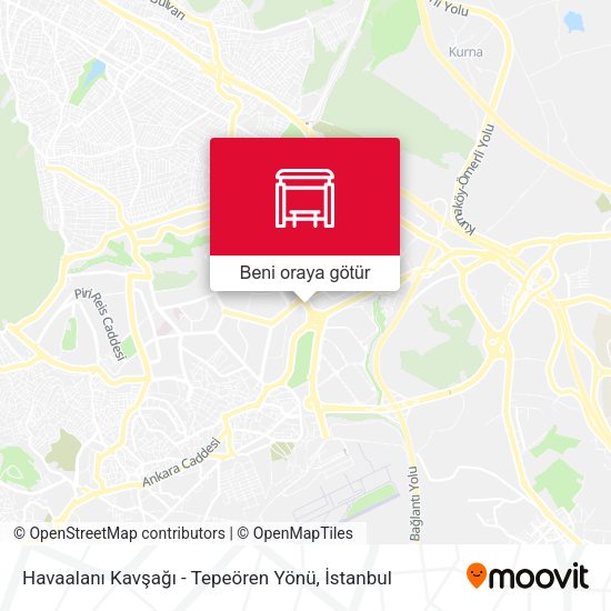 Havaalanı Kavşağı - Tepeören Yönü harita