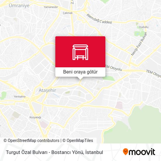 Turgut Özal Bulvarı - Bostancı Yönü harita