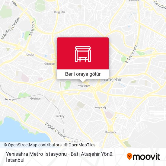 Yenisahra Metro İstasyonu - Bati Ataşehir Yönü harita