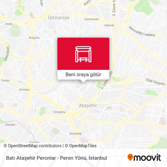 Batı Ataşehir Peronlar - Peron Yönü harita