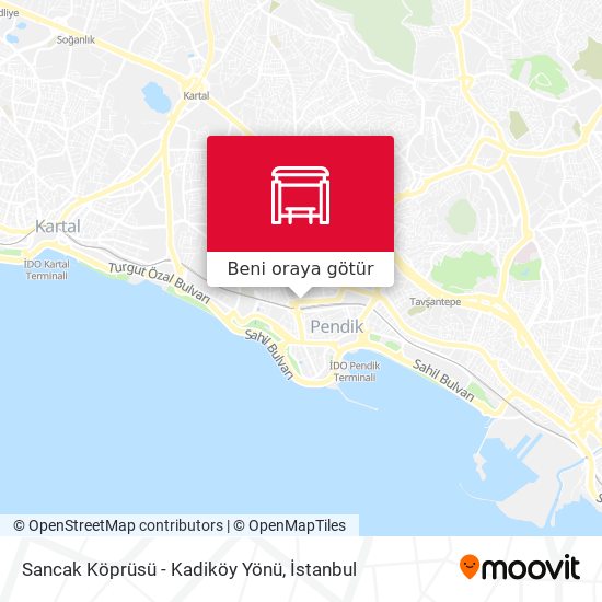 Sancak Köprüsü - Kadiköy Yönü harita