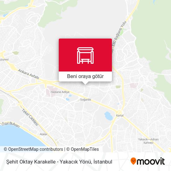 Şehit Oktay Karakelle - Yakacık Yönü harita