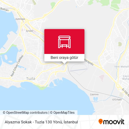Alyazma Sokak - Tuzla 130 Yönü harita