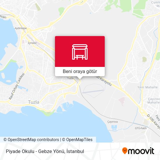 Piyade Okulu - Gebze Yönü harita