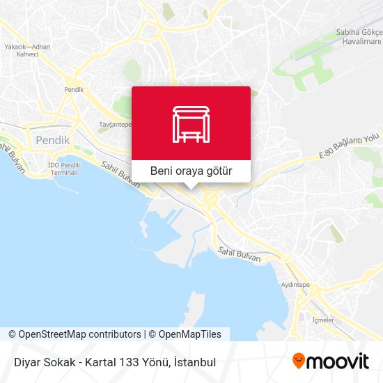 Diyar Sokak - Kartal 133 Yönü harita