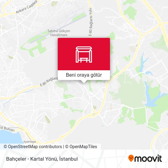 Bahçeler - Kartal Yönü harita