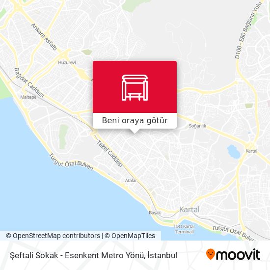 Şeftali Sokak - Esenkent Metro Yönü harita