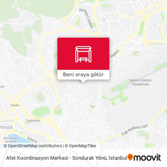 Afet Koordinasyon Merkezi - Sondurak Yönü harita
