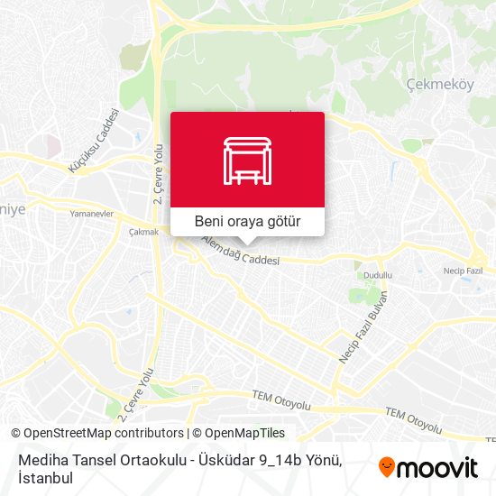 Mediha Tansel Ortaokulu - Üsküdar 9_14b Yönü harita