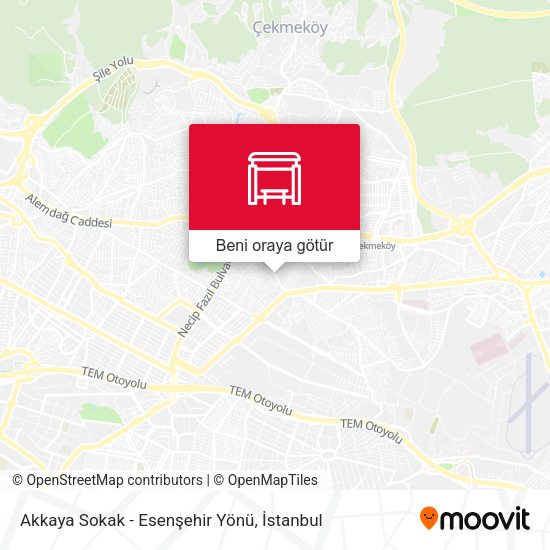 Akkaya Sokak - Esenşehir Yönü harita