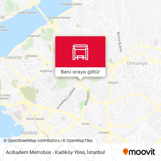 Acibadem Metrobüs - Kadiköy Yönü harita