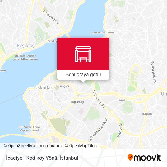İcadiye - Kadıköy Yönü harita