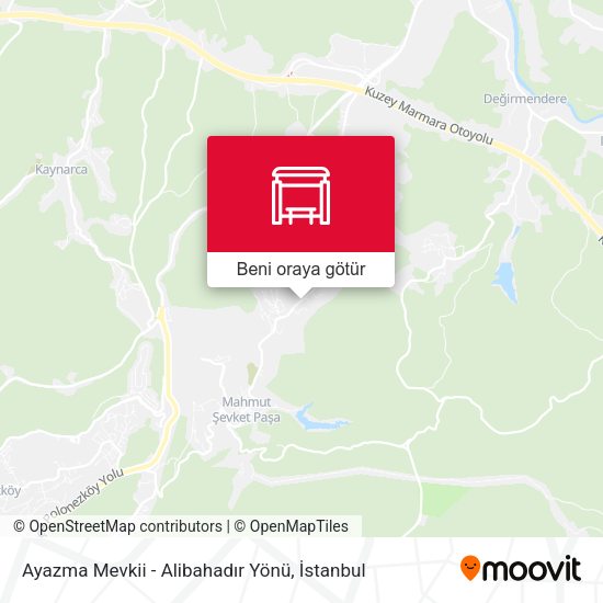 Ayazma Mevkii - Alibahadır Yönü harita