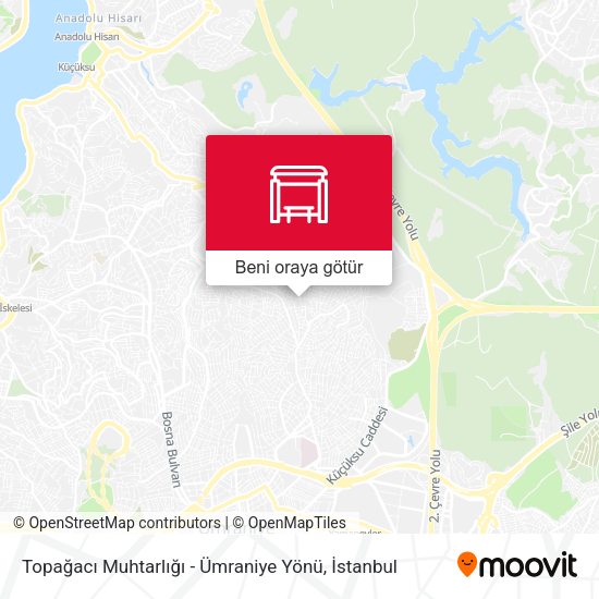 Topağacı Muhtarlığı - Ümraniye Yönü harita