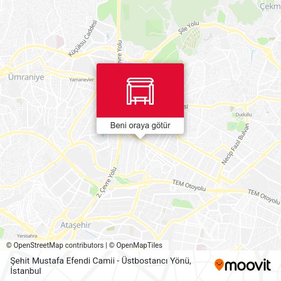 Şehit Mustafa Efendi Camii - Üstbostancı Yönü harita