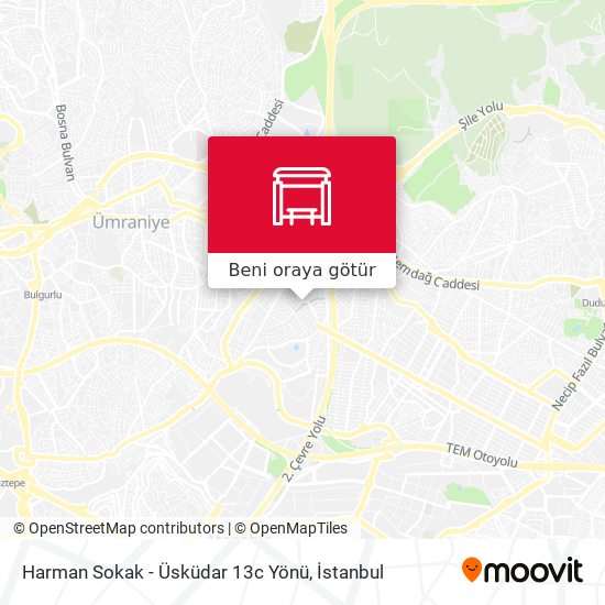 Harman Sokak - Üsküdar 13c Yönü harita