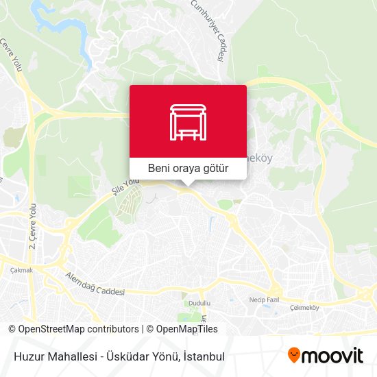Huzur Mahallesi - Üsküdar Yönü harita