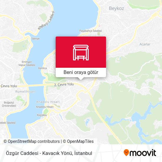Özgür Caddesi - Kavacık Yönü harita