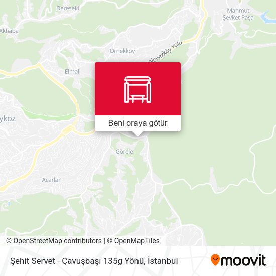 Şehit Servet - Çavuşbaşı 135g Yönü harita
