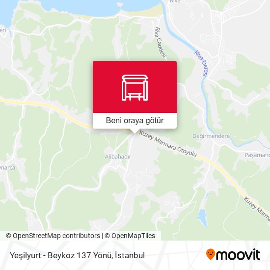 Yeşilyurt - Beykoz 137 Yönü harita