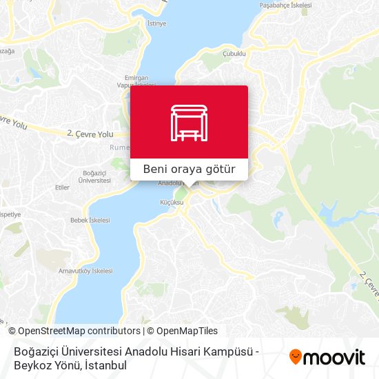 Boğaziçi Üniversitesi Anadolu Hisari Kampüsü - Beykoz Yönü harita