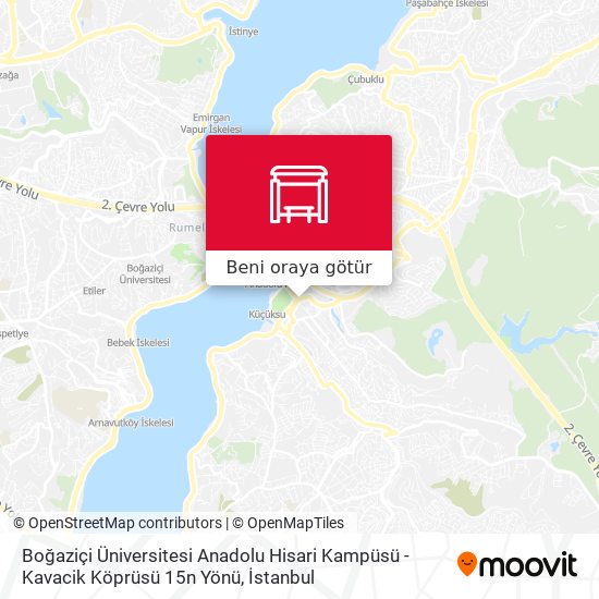 Boğaziçi Üniversitesi Anadolu Hisari Kampüsü - Kavacik Köprüsü 15n Yönü harita