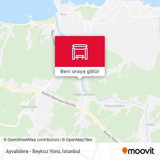 Ayvalidere - Beykoz Yönü harita