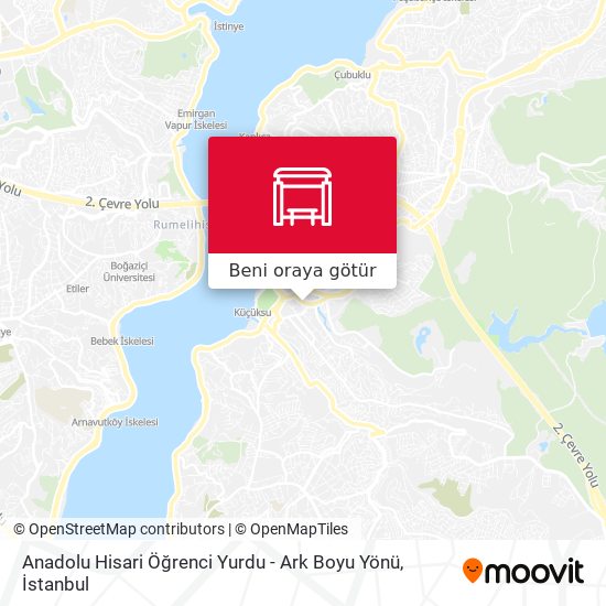 Anadolu Hisari Öğrenci Yurdu - Ark Boyu Yönü harita