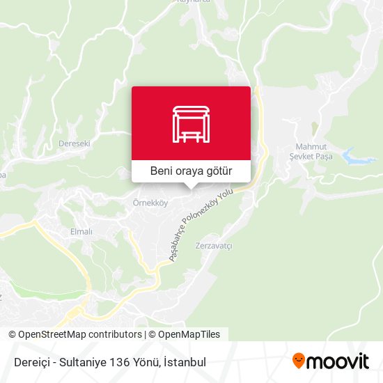 Dereiçi - Sultaniye 136 Yönü harita