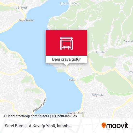 Servi Burnu - A.Kavağı Yönü harita