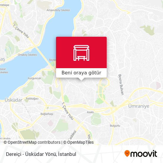Dereiçi - Üsküdar Yönü harita