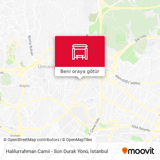 Halilurrahman Camii - Son Durak Yönü harita