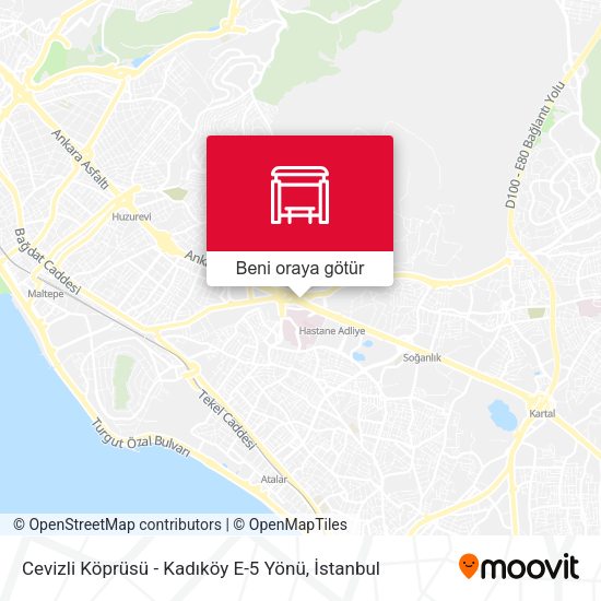 Cevizli Köprüsü - Kadıköy E-5 Yönü harita