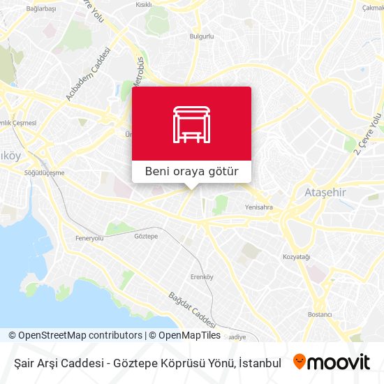 Şair Arşi Caddesi - Göztepe Köprüsü Yönü harita