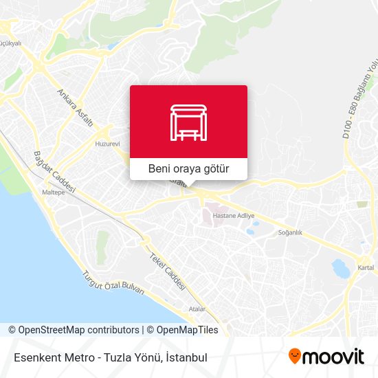 Esenkent Metro - Tuzla Yönü harita