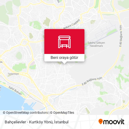 Bahçelievler - Kurtköy Yönü harita
